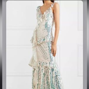 Needle and Thread Scarlett Ruffled Sequined Tulle Gown